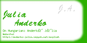 julia anderko business card